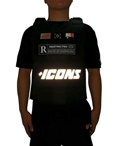 HUDSON Outerwear Men's Icon Reflective Fashion Vest with Adjustable Velcro Straps and Patches, Black - Thumbnail 7