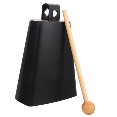 Levemolo Durable Metal Cowbell for Children Educational Musical Instrument Hand Bell Stick Perfect for Cheerleading and Football Games