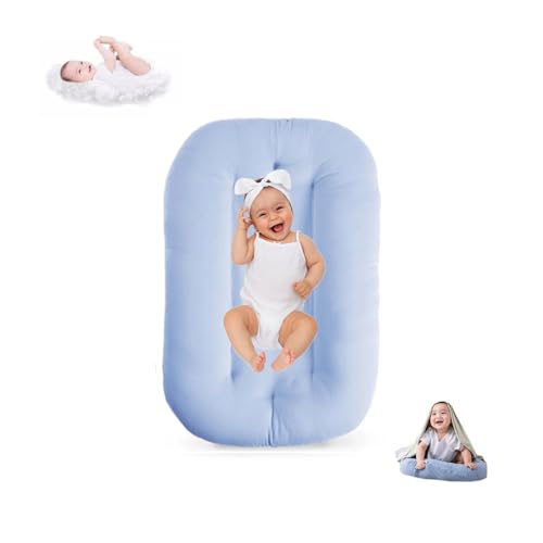Image of Baby Lounger for Infants Babies 0-12 Months, Bionic Organic Lounger, Soft Cotton Breathable Infant Floor Seats & Loungers for Newborn Baby Shower Gifts