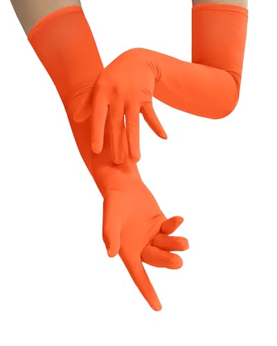 Islis Spandex Stretch Opera Gloves for Cosplay Halloween and Costume Accessories (Orange One Size)