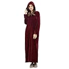 Artfasion Womens Robe Long Zipper Front Hooded Full Length Housecoat Sleepwear for Ladies