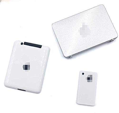 image for FYSMY 3 Pack Dollhouse Accessories - Mini Laptop Tablet and Smart Phon