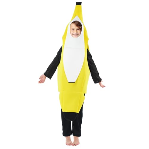 Banana Costume Kids - Child Unisex Halloween Costumes - Funny Kids Costume for Halloween Dress Up Party Roleplay Cosplay