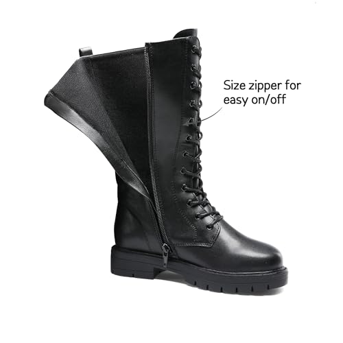 DREAM PAIRS Girls Riding Boots Knee High Side Zipper Mid Calf Shoes Little Kid/Big Kid3