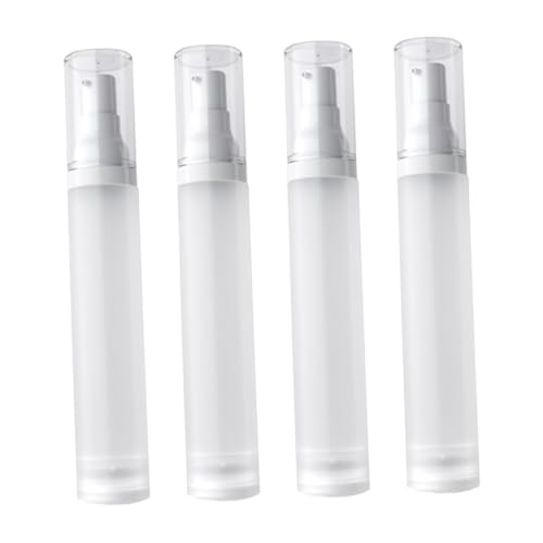 LALADEFIEE 4 Piezas Botellas de Loción de Viaje de Dispensador de Bomba sin Aire Compacto y Portátil Botella Vacía Recargable para Facial y Champú Diseño Antileak para Diario y Viajes