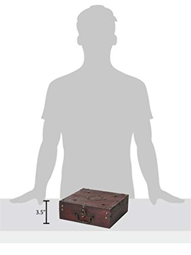 Slpr Antique Style Wooden Box With Multiple Compartments (Cherry): Wood Treasure Chest With Hinged Lid, Vintage Decorative Storage Trunk, Tea Chest, Natural Wood Jewelry Organizer, Dice Master Box #TOP5