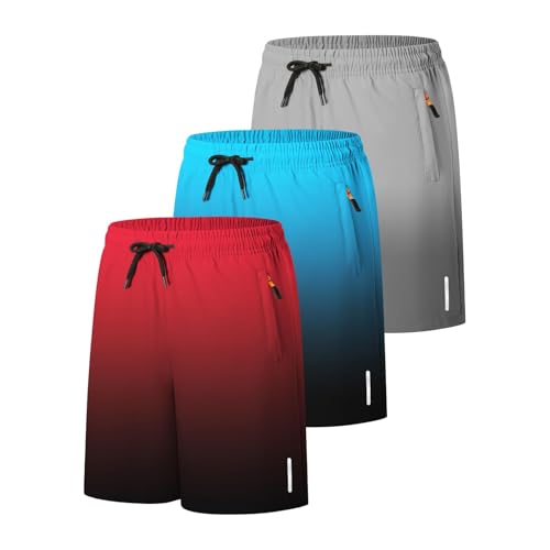 SHOOYING Boys Gradient Athletic Quick Dry Shorts Sets - Main Image