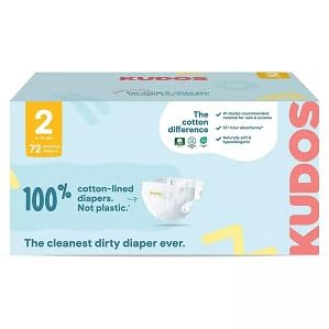 Image of Kudos Chlorine Free Premium Diapers, 100% Cotton-Lined, Size 2, 72 Count, (6-16 lbs)