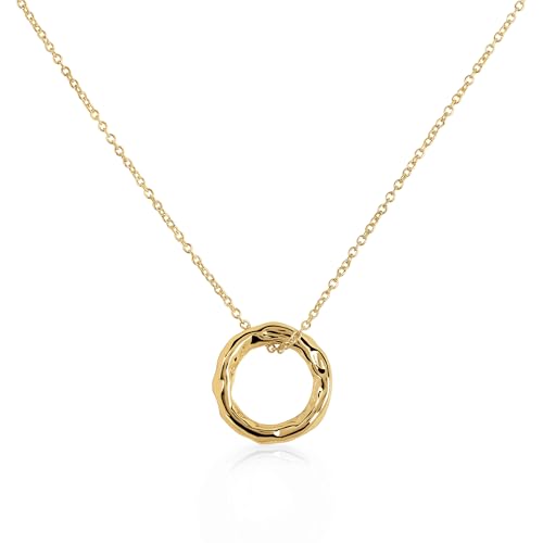 RADLEY Women's 18ct Gold Plated Hammer Hoop Necklace