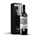 «Si vas a caer en la tentación haz que parezca un accidente» Mensaje en una Botella. Vino Tinto Premium Reserva 12 Meses + Gift Box. Etiqueta Blanca PERSONALIZABLE