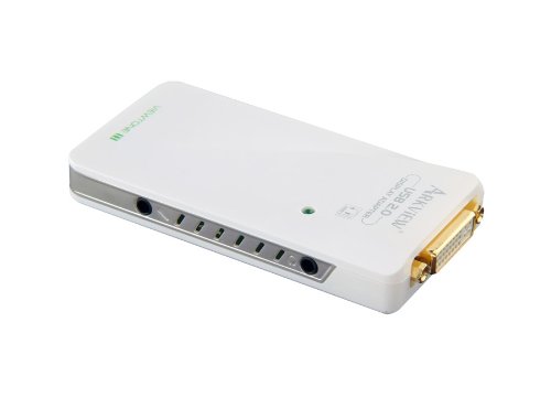 Arkview Multi-Display USB 2.0 auf DVI/VGA/HDMI Adapter Externe Grafikkarte (Link bis zu 6 Displays) 1600x1200 Hohe Auflösung mit Cinch-Audio-Buchse