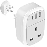 UK to US Plug Adaptor, USA Travel Adapter 32W USB C Fast Charger for American, Canada, 4 in 1 Cyzbim USBC Adapter for Phone Pad Android Samsung, Type C Plug for Thailand Mexico Colombia (Type B)