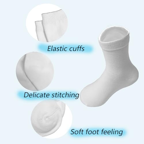 Image of Boys Dress Socks 3 Pairs Kids Boys Girls Crew Dress Sock Cotton Uniform Socks for Girls