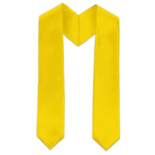 Keetegami Plain Graduation Stole Adult Graduation Stole 72 Long Graduation Sash Unisex Class of 2025 for Academic and Choral (YELLOW)