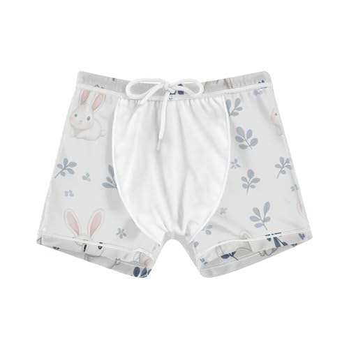 White Rabbit Leaves Cute Colored Cats Boys Swim Trunks Swimsuits for Toddler Boy Swim Shorts Trunks 3-10T4