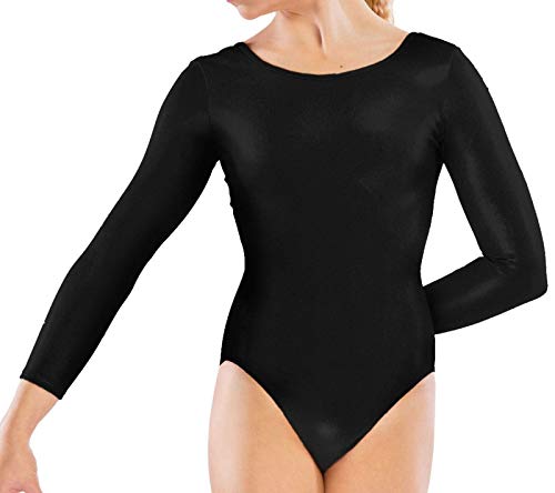 Loxdonz Girls Leotard Basic Long Sleeve Ballet Dance Leotard Kids Stretch Gymnastics Bodysuit
