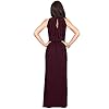 KOH-KOH-Sexy-Sleeveless-Summer-Formal-Flowy-Casual-Gown KOH KOH Womens Long Sexy Sleeveless Bridesmaid Halter Neck Wedding Party Guest Summer Flowy Casual Brides Formal Evening A-line Gown Gowns Maxi Dress Dresses, Maroon Wine Red L 12-14