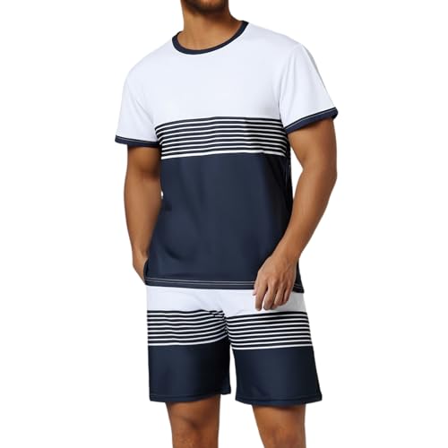 Ensemble homme manches courtes navy XXL pour vos vacances et sorties d'été
