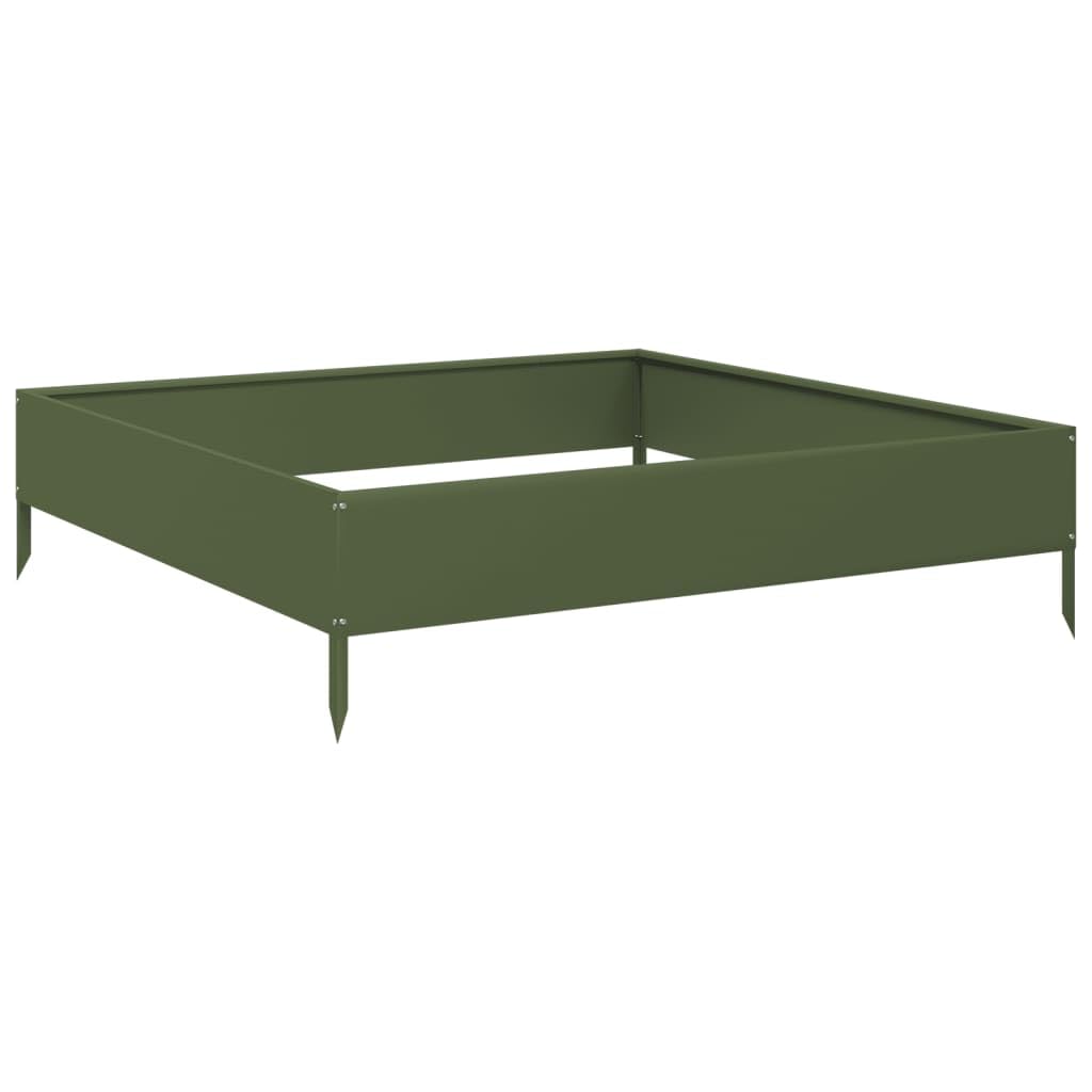 ShGaxin Arriate in Acciaio Verde Oliva 100x100x26 cm, Tavolo Da Coltivo, Orto Domestico, Coltivazione Di Piante Aromatiche, Arriate Da Giardino - 851020