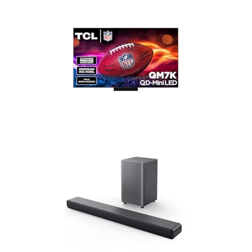 Image of TCL 75-Inch QM7K QLED 4K Smart QD-Mini LED TV with Google TV (75QM7K, 2025 Model) + S55H S Class 2.1 Channel Sound Bar with Dolby Atmos
