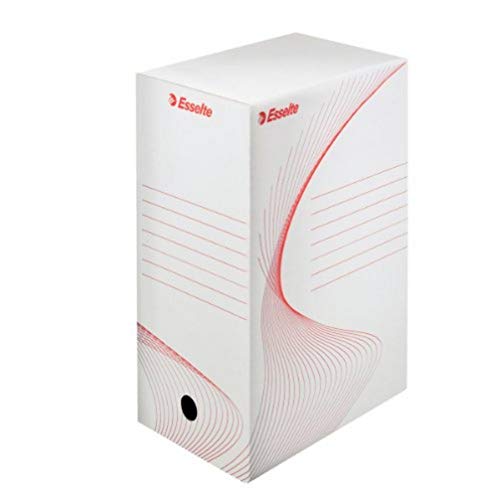 Esselte Standard Storage and Transportation Box, Side Opening, 6X 80 mm or 5 x 100 mm Box Capacity, White, Pack of 10