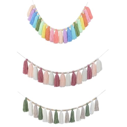 Image of DrCor Tassel Beaded Garland (Set of 3 Pastel Dream)