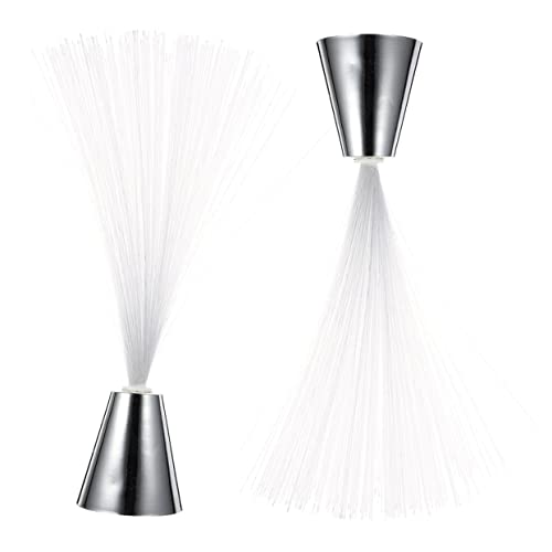 NUOBESTY 2Pcs Color Changing Fiber Optic Lamp Battery Powered Desktop Light for Home Decor Ambient Lighting and Holiday Spirit for Parties and