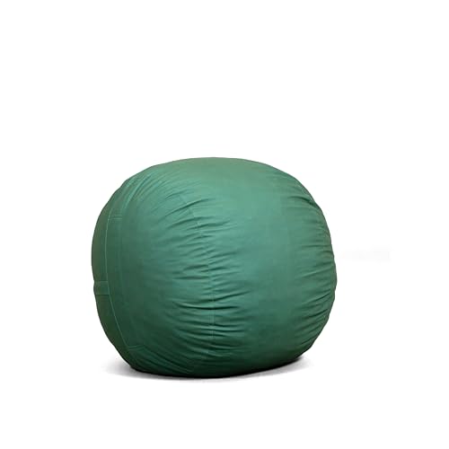 Image of Big Joe Fuf 4Ft Foam Bean Bag Chair with Removable Cover for Kids, Teens, Collegiate Green Velveteen, Durable Woven Polyester, 4 Foot Large Reading and Gaming Seat