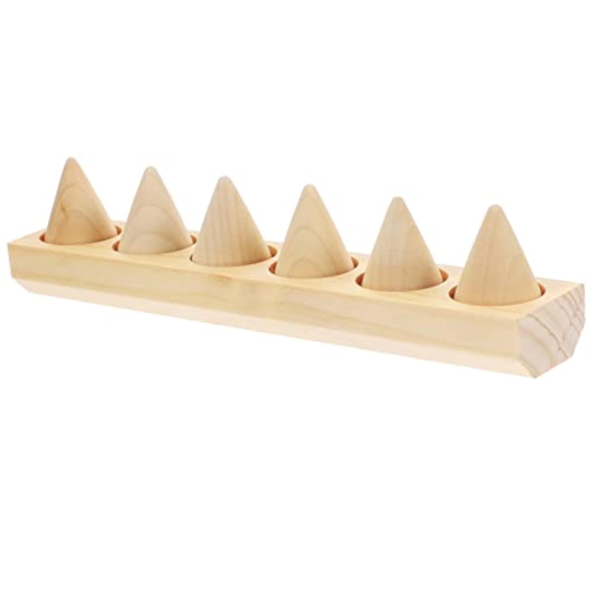 3pcs Multi-layer Wooden Cone Ring Holder