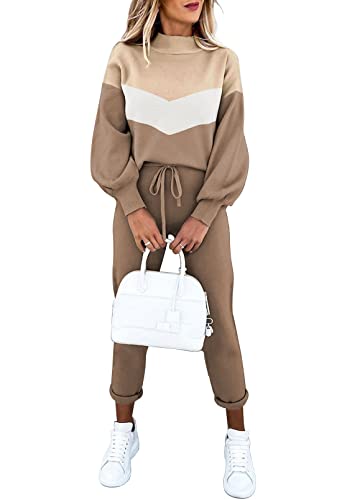 Fixmatti Women's 2 Piece Outfits Long Sleeve Pullover Sweatshirt Jogger Pants Sweatsuit