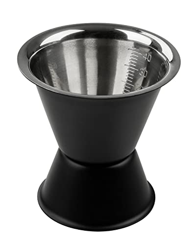Fackelmann 49765 Doseur à cocktails, Doseur alcool, 2cl et 4cl, Noir mat, Acier inoxydable, 6x6,1cm Cover
