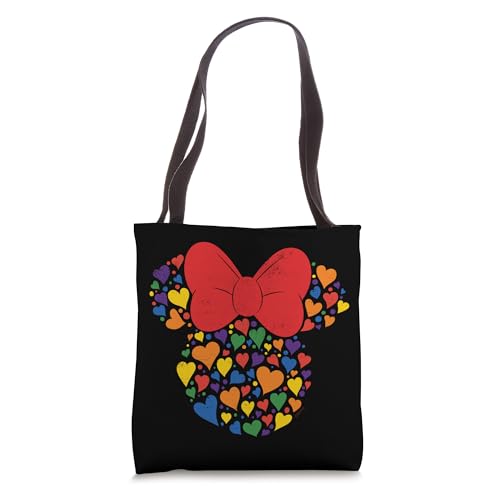 Sac fourre-tout Minnie Mouse Disney avec cœurs rétro arc-en-ciel en toile
