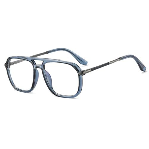 Lunettes pour hommes monture large double faisceau bleu C5