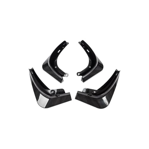 Pasos Rueda para Model Y 4 Unids/Set Guardabarros Negro Mate Fibra Carbono ABS Modelo Energía Coche(Carbon Fiber)
