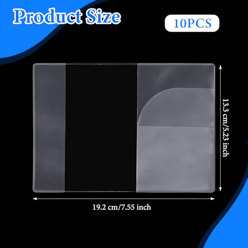 10 Pack Clear Passport Cover, Waterproof Passport Protector Transparent Plastic Passport Holder Vinyl ID Card Protector Travel Document Organizer2