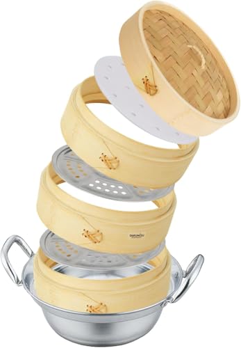 【 意匠登録証取得 】お手入れ簡単 組合せ新蒸篭楽々 24cm 直火・IH 蒸篭専用鍋つき 組立輪3個・蓋1個・ステンレス蒸し板2枚 せいろ専用用鍋1個 セイロ専用用紙20枚付 滴水製作所 TMTS-KN-24312 ステンレス セイロ鍋セット 蒸篭 せい