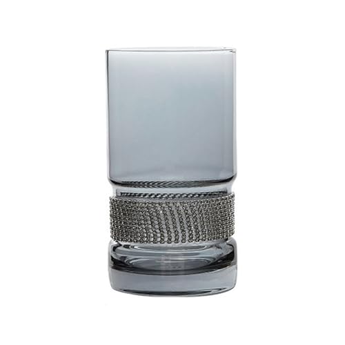 Vasos whisky de cristal de lujo gris grande con base pesada elegante 2