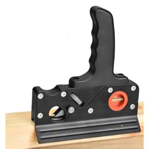 Chamfer Plane – Edge Trimming Chamfer Tool with 7 Cutter Blades – Aluminum Wood Planer – Carbon Steel Blade, Blade Locking Screw, Detachable Wooden Handle – Easy Assembly Hand Planer for Woodworking