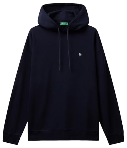 Maille Benetton avec capuche vêtement chaud en maille bleu taille M pour hiver