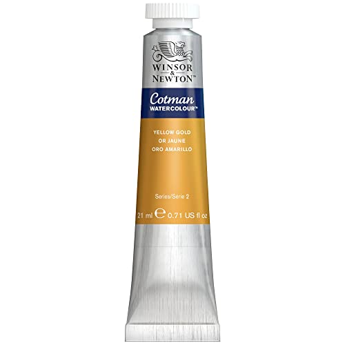 Winsor & Newton Cotman Metallics - Acuarela Metálica en Tubo de 8ml, Color Oro Amarillo