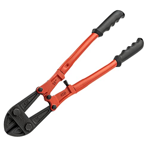 Jetech 18 Inch Bolt Cutter with Heavy Duty Heat-Treated Cr-Mo Alloy Steel Blades and Ergonomic Rubber Grip Handle for Steel Wire, Metal Rod
