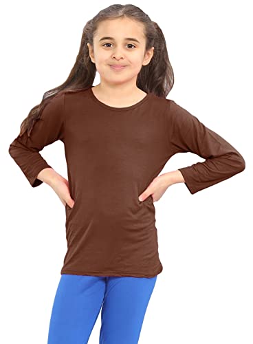 Hamishkane® Kids School Shirts - Plain Round Neck Girls & Boys Long Sleeve t Shirt - Stretchy & Comfortable T-Shirts for Kids