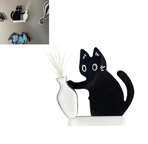 Support pour moustaches de chat, récipient magnétique en acrylique pour animal domestique, décoration murale de bureau, support en fourrure de chat, puissant magnétique, ne glisse pas, pour souvenir