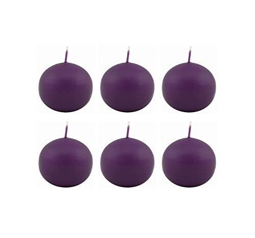 Wiedemann Lot de 6 bougies à boule, Ø 7 cm, mûre, violette, en cire véritable Cover