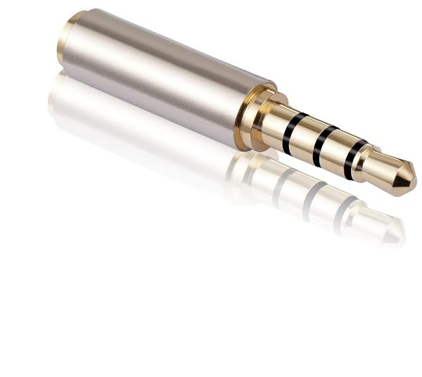 Image of Metal 3.5mm Male to 2.5mm Female Audio Adapter Gold Plated Adapter Jack Stereo Audio Convertor Connector for Smartphones, Headphone, Mic Tablets (Golden) - 1 Piece