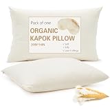 Leinuosen - Paquete de 1 almohada orgánica Kapok de 14 x 20 pulgadas, almohadas de dormir con relleno de fibra natural...
