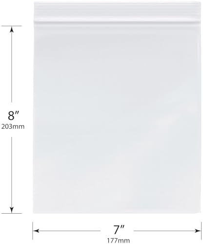 Plymor 7 x 8 inch, 2 Mil Zipper Reclosable Bags (Pack of 100) image 5