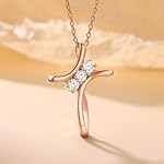 Cross Necklace for Women, 925 Sterling Silver 18K Gold Plated Diamond Necklace for Women, Cross Pendant with 3 Stone 5A Cubic Zirconia, Birthday Christmas Jewelry Gifts for Women Her, 20 Inches - Image 4