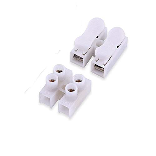 Image of 2 Way + 3 Way Quick Push Type Lock Electric Wire Connectors & Terminal Strip Screw Barrier Block, Insulated Electrical Wire Connector, 20 Pcs Each, Pack of 80 (White)