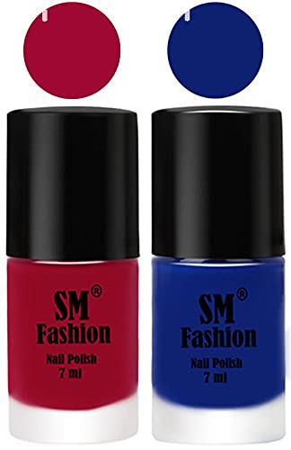 Image of Long Lasting Nail Polish | Nail Paint Combo 7 ml Each) - Set of 2 Pure Wine-Blue